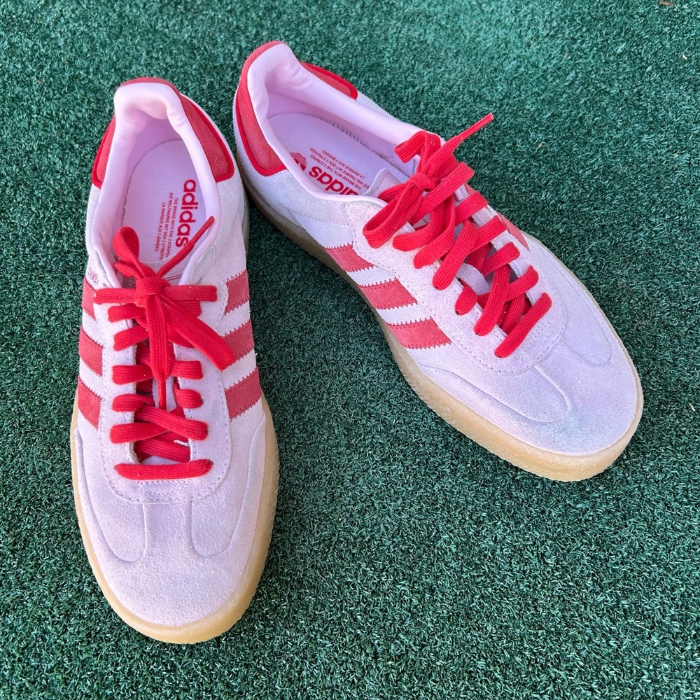 NWT Adidas Samba Sneaker Suede Leather Clear Pink Better Scarlet Red Gum 10.5 - Picture 11 of 14